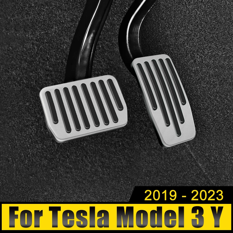 

For Tesla Model 3 Y 2017 2018 2019 2020 2021 2022 2023 2024 AluminumCar Fuel Accelerator Pedal Brake Pedals Non-Slip Cover Pads