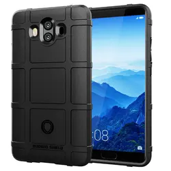 Shield Phone Cover - Shockproof Matte Rubber Armor Case with Heavy-Duty Silicone Bumper for Mate 10 (Black)