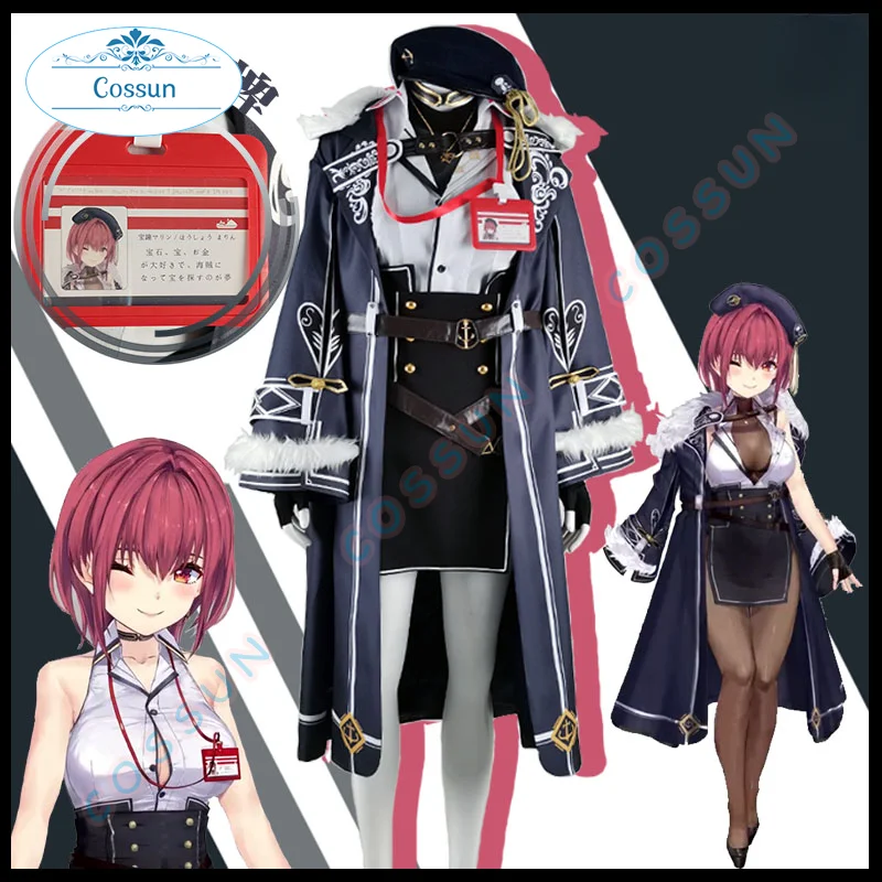 

Vtuber Nijisanji Hololive Houshou Marine Cosplay Costume Halloween Game Suit Outfits Anime Uniform 2023 New wig