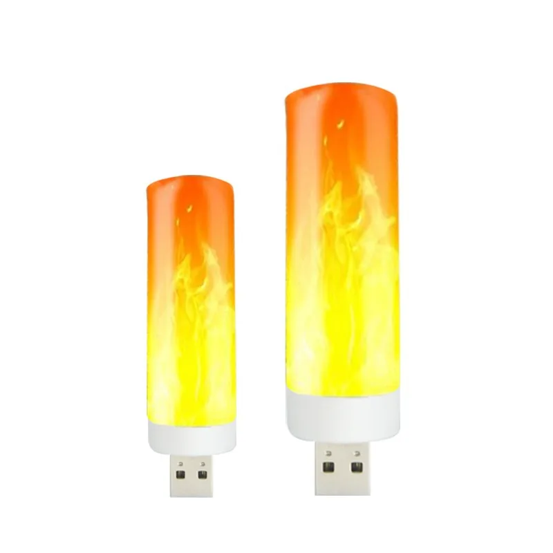 LED USB Atmosphere Light Flame Flashing Candle Lights Book Lamp for Power Bank Camping Lighting Cigarette Lighter Effect Light rgb led rock lights car chassis undergolw decorative ambient lamps 12v bluetooth smart ip68 waterproof atmosphere light