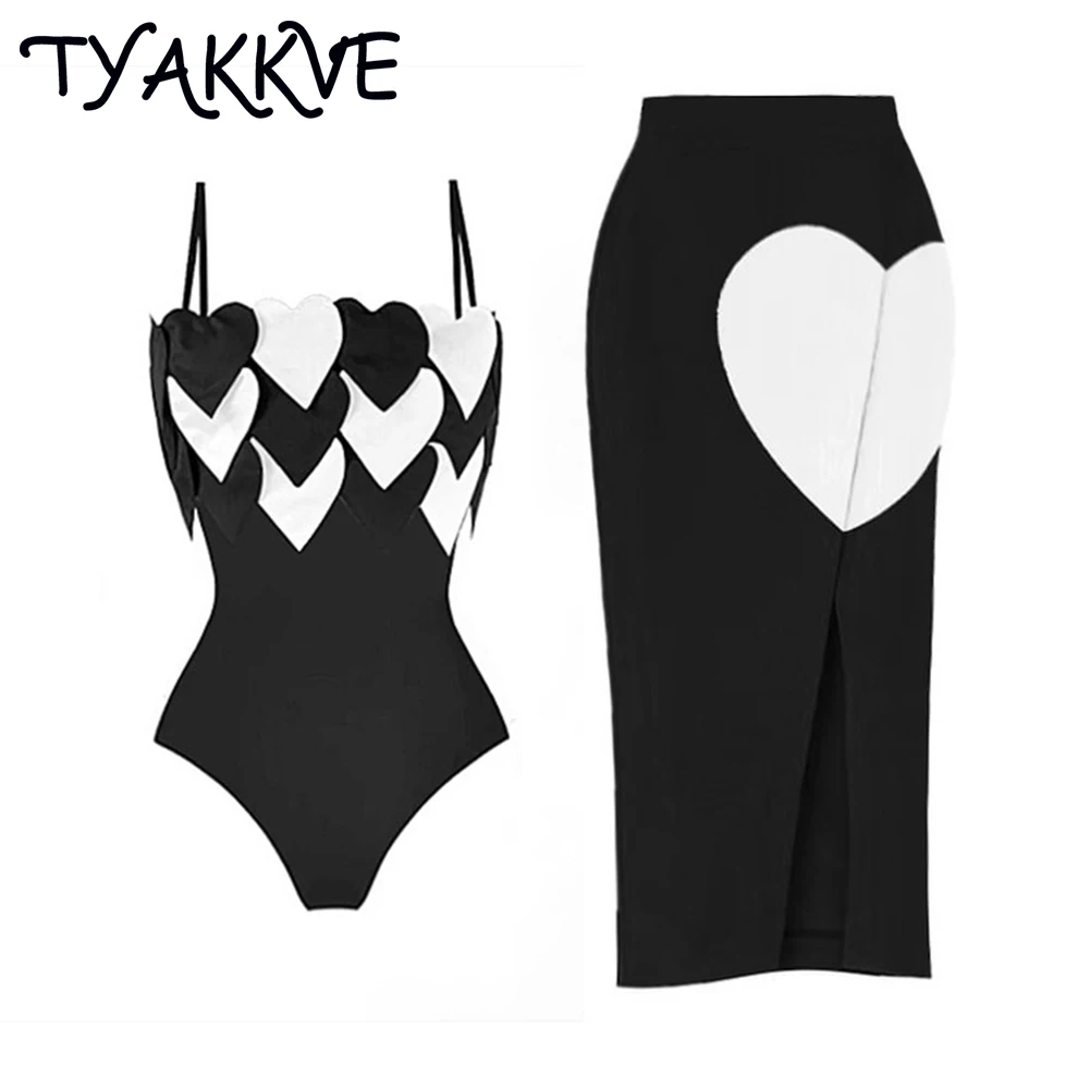 

TYAKKVE One Piece Women Swimsuits, 3D Flower Cover Up, Block Color Bikini, Monokini Dress, BathingSuit, Beachwear, Summer, 2023