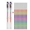 10 Refills + 2 Pen Sets 6 Colors Rainbow Gel Pen School Office Supplies Graffiti Mark Stationery Children Learning Stationery 6