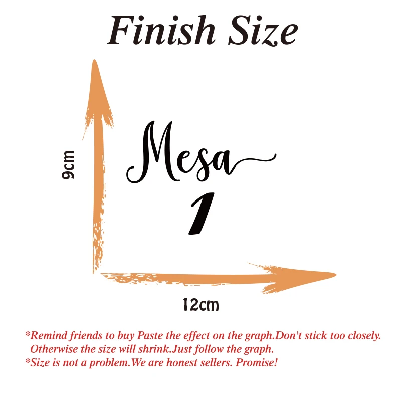 Description Picture 2 of itemSpanish Mesa Table Number Sticker Wedding Reception Vinyl Decal Numbers for Table Plans, Photo Frame Bottles Card Candles Vases