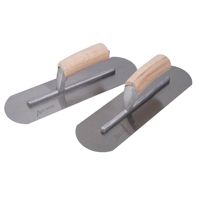 Round End Carbon Steel Concrete Finishing Pool Trowel with Wooden Handle L-Shank putty knife scraper drywall spatula wall scraper square notched trowel concrete hand edger
