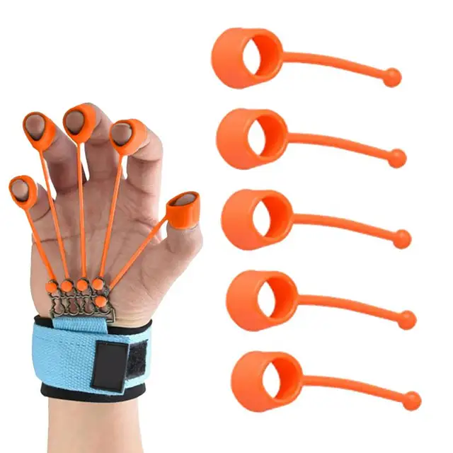 Finger Strength Trainer 5Pcs Elastic Silicone Finger Exerciser & Hand Strengthener Finger Stretcher Hand Grip Strengthener For