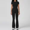 Women  Yoga Set 2PCS Workout Set Sportswear Gym Clothing Fitness Long Sleeve High Waist Leggings Cycling Shorts Sports Suits 6