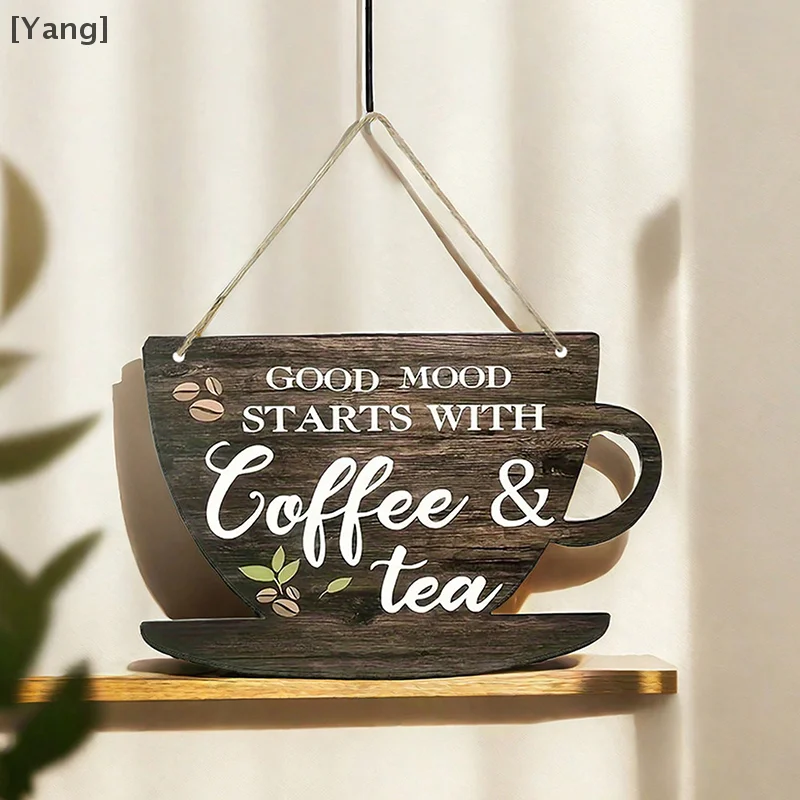 Kaffee Tee Holzschilder Rustikale amerikanische Schilder Café Kaffee Bar Dekor für Küche Diner Home Festliche Wand Holzdekoration
