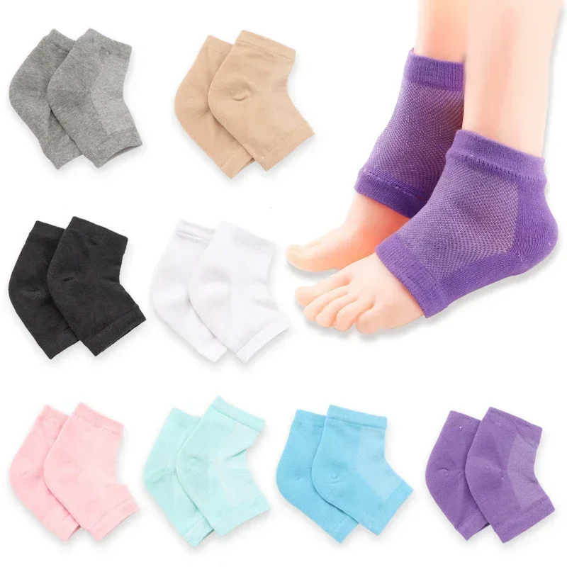 Silicone Feet Pads Heel Moisturizing Toeless Socks Heel Repair Unisex heel protector pads