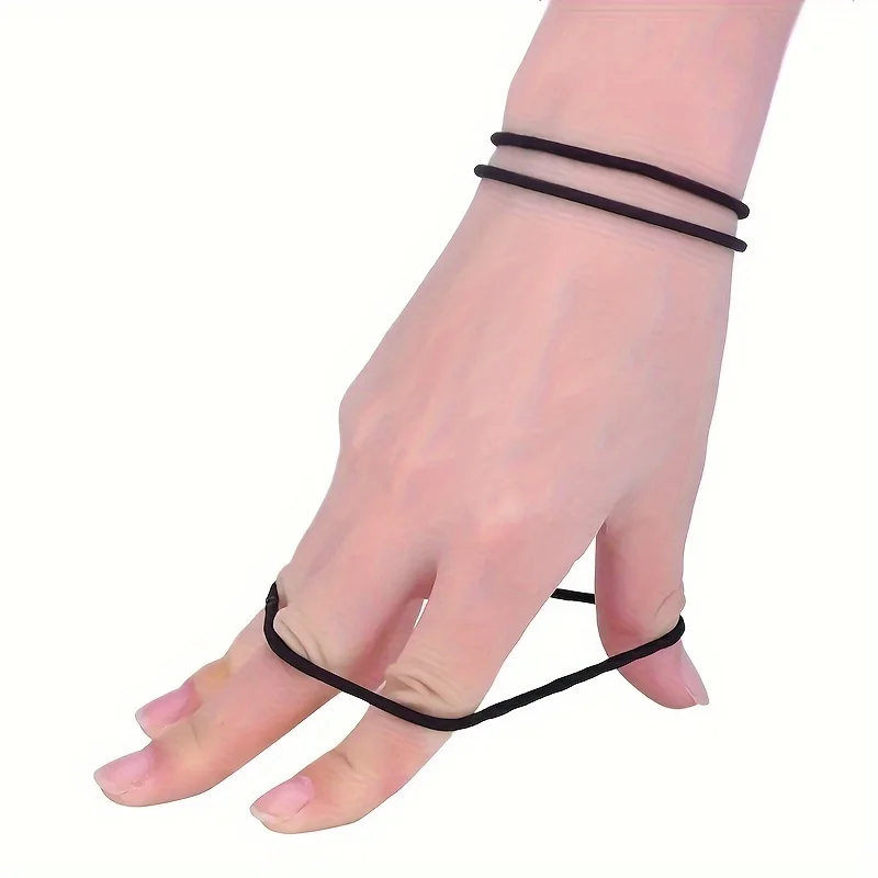 10/30/50PCS 4MM Black Small Hair Ties Elastic Hair Ties Ring Ponytail Holders for DIY Women Man Thick Curly Headband Accessories