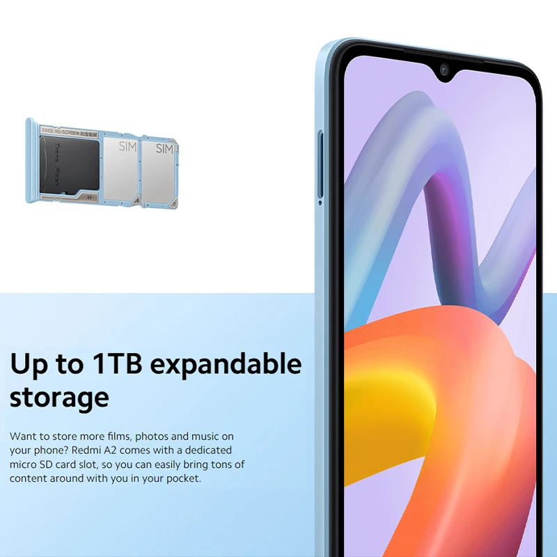 샤오미 레드미 A2 글로벌 버전 스마트폰, 2GB, 3GB, 32GB, MTK Helio G36, 5000mAh 배터리, 6.52 인치 HD + 디스플레이, 8MP 휴대폰