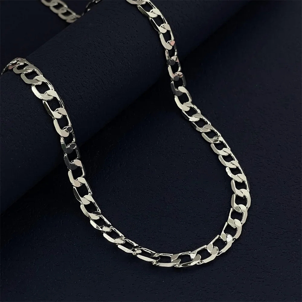 925 Sterling Silver Necklace, Unisex, Classic Chain, Wedding, Anniversary, Christmas Gift 2MM-12mm 20cm-70cm 6