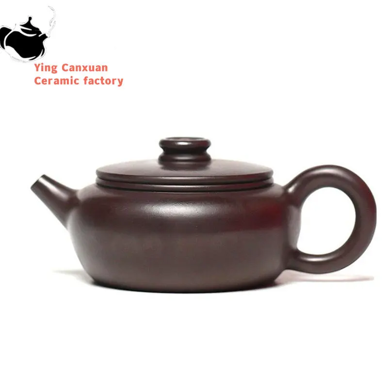 

140ml Yixing Purple Clay Teapots Famous Handmade Tea Pot Raw Ore Black Zhu Mud Beauty Kettle Chinese Zisha Tea Set Teaware