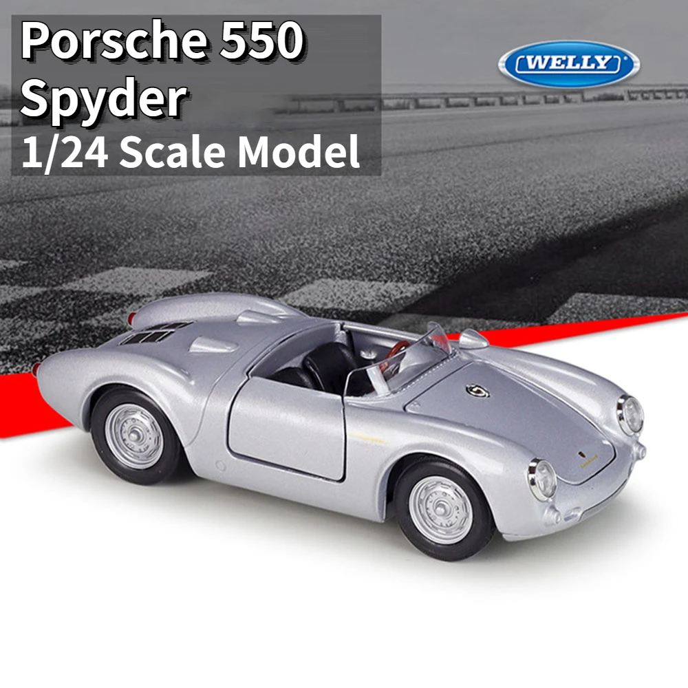 Welly 1:24 Porsche 550 Spyder Toy Car Model Alloy Diecast