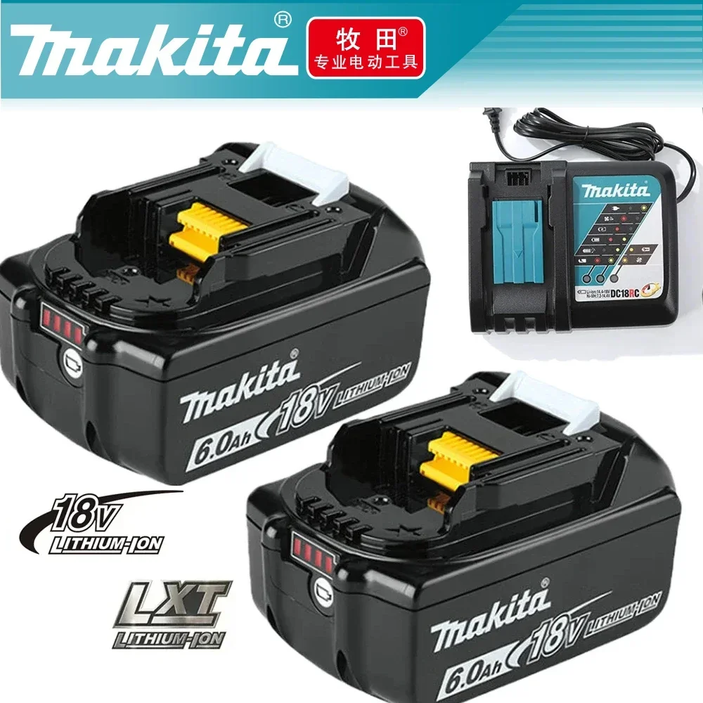 Batteria Per Elettroutensili Ricaricabile Originale Al Makita-100, Led Sostituibile Agli Ioni Di Litio, 6.0 Ah 18V Lxt Bl1860B Bl1860Bl1850