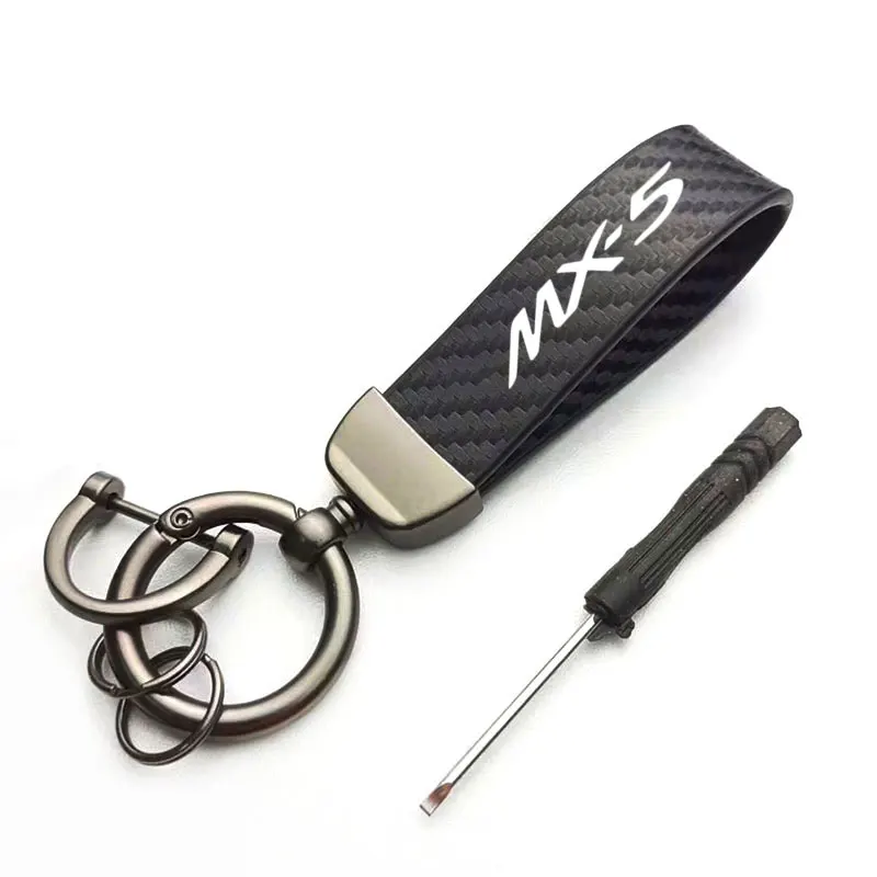 Portachiavi In Pelle Auto Per Mazda, Cover Antigraffio Telecomando 3 Pulsanti Nero