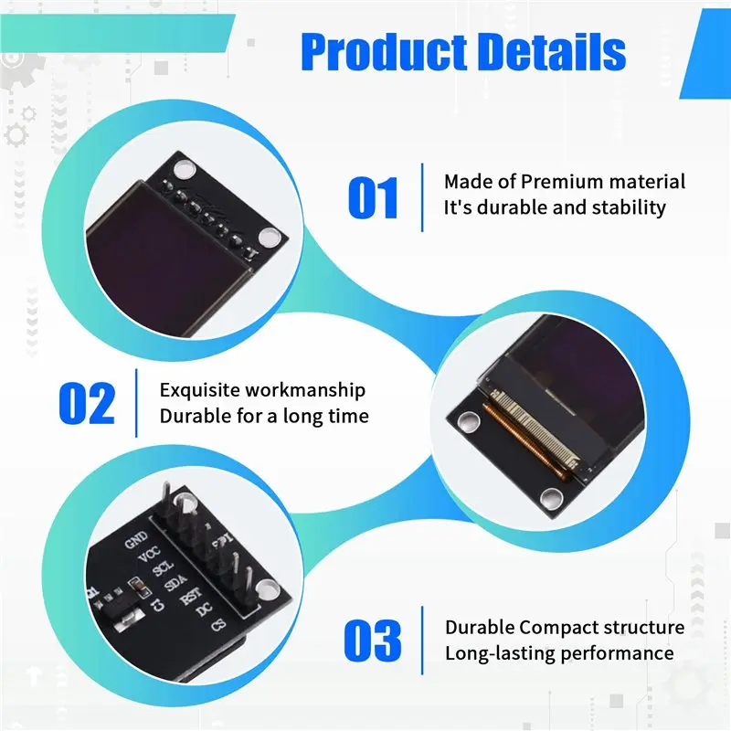 【프로모션】2X 실제 OLED 디스플레이 2.08인치 256X64 그래픽 LCD 모듈 흰색 디스플레이 화면 LCM 화면 SH1122 컨트롤러 지원 SP