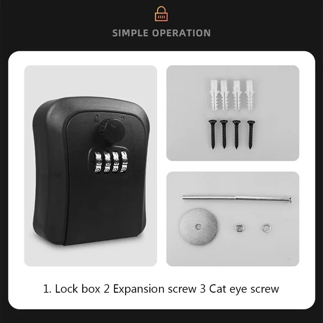 Key Storage Box Wall-Mounted Resettable Code Safe Security Lock Box Waterproof for Home Office Apartment Spare Key Storage 3