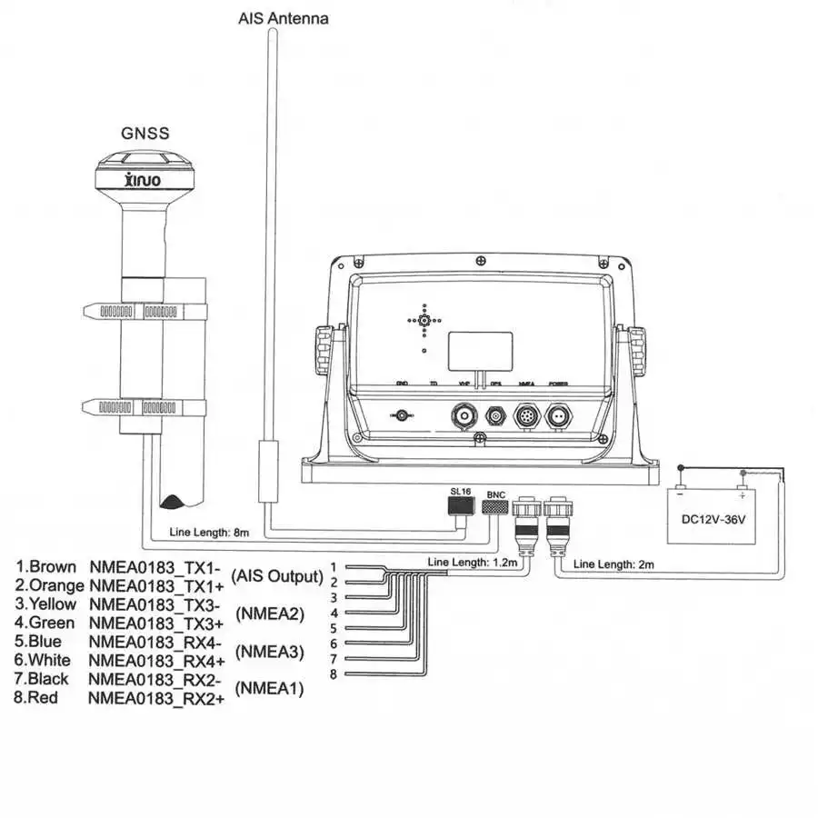 7in Boat Gps Chart Plotter Marine Navigation Bds/gps Ipx6 Waterproof