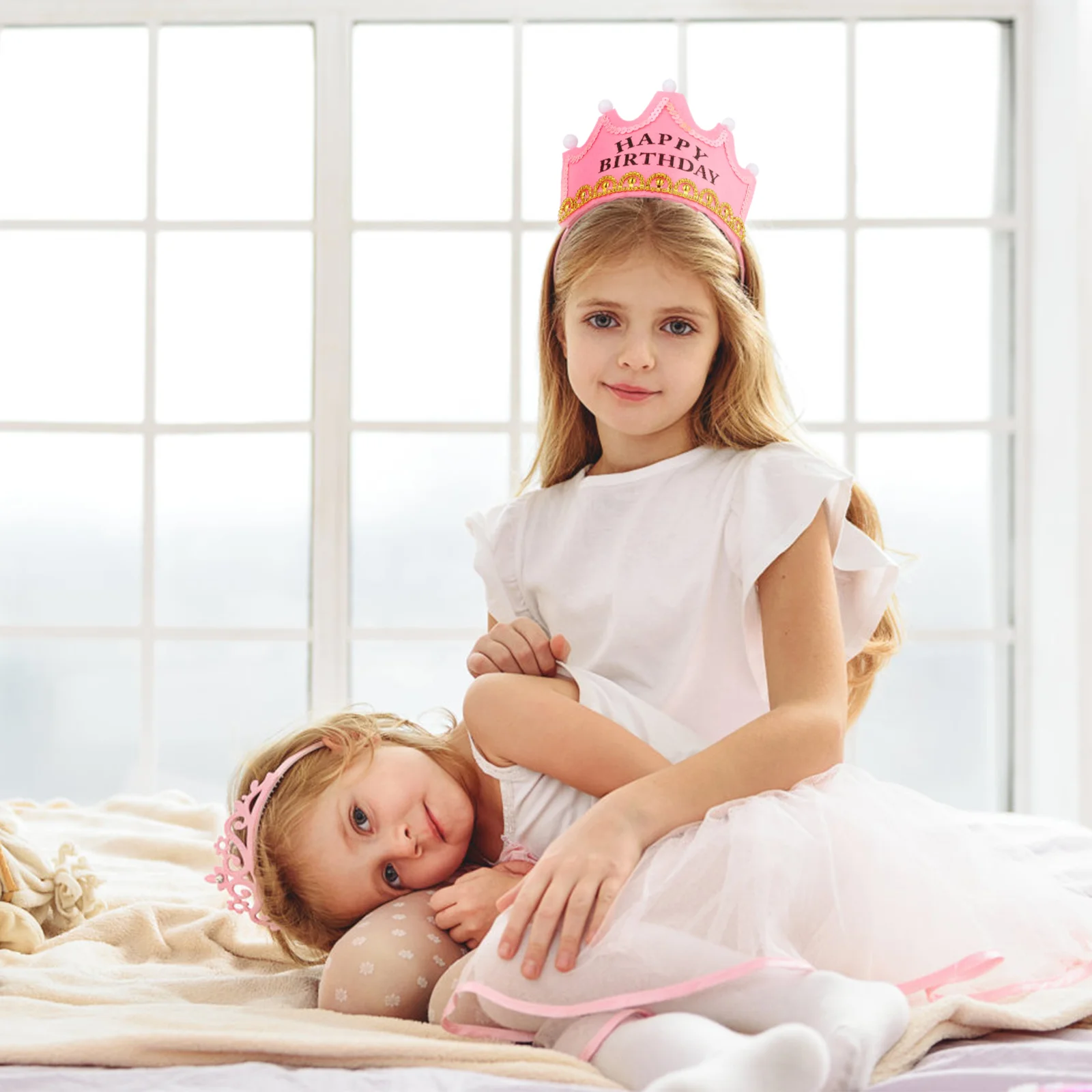 

Girl Headpiece Birthday Tiara for Kids LED Headband Crown Girls Hairband Headgear