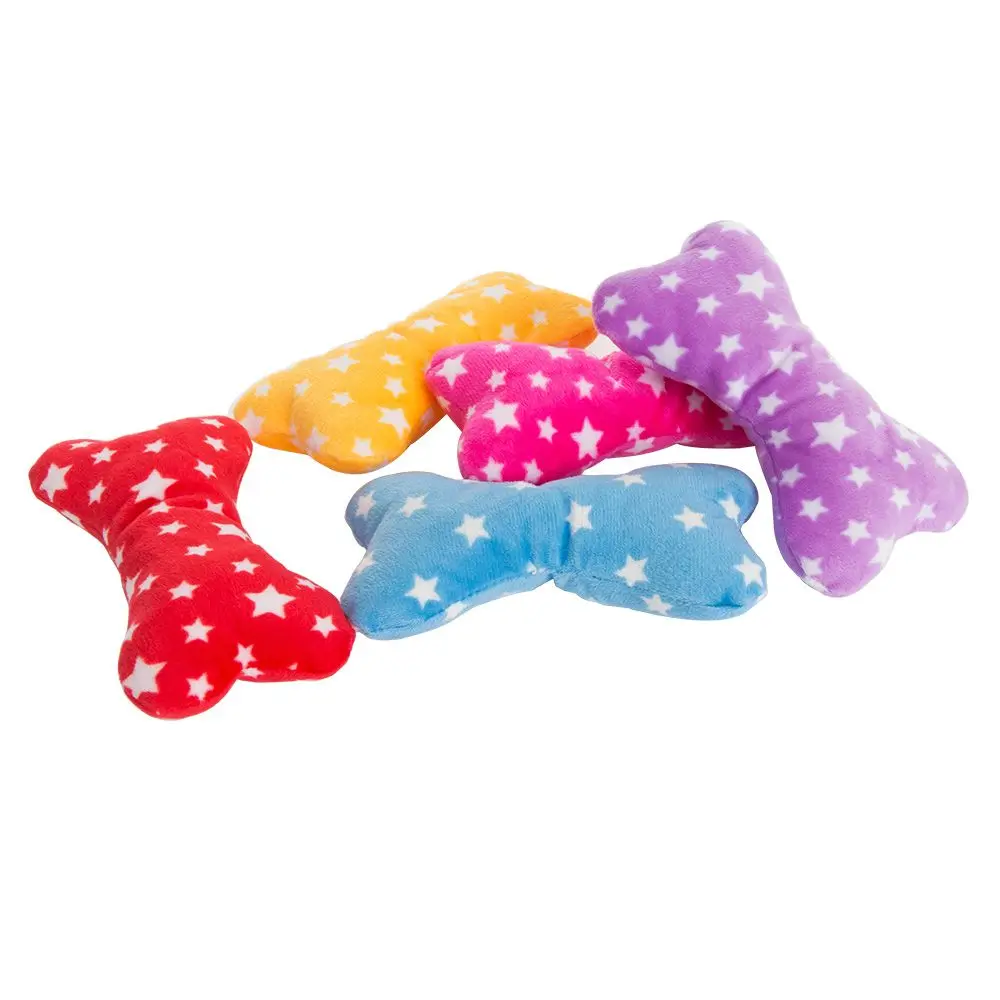 

Cute Product Cat Chew Plush Dog Toys Bone Shape for Small Pet Squeaky Sound