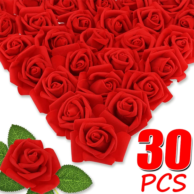 

30/5pcs Artificial Rose Flowers Multicolor Foam Fake Roses Flower Bouquets for Valentine's Day Wedding Party Decoration Supplies