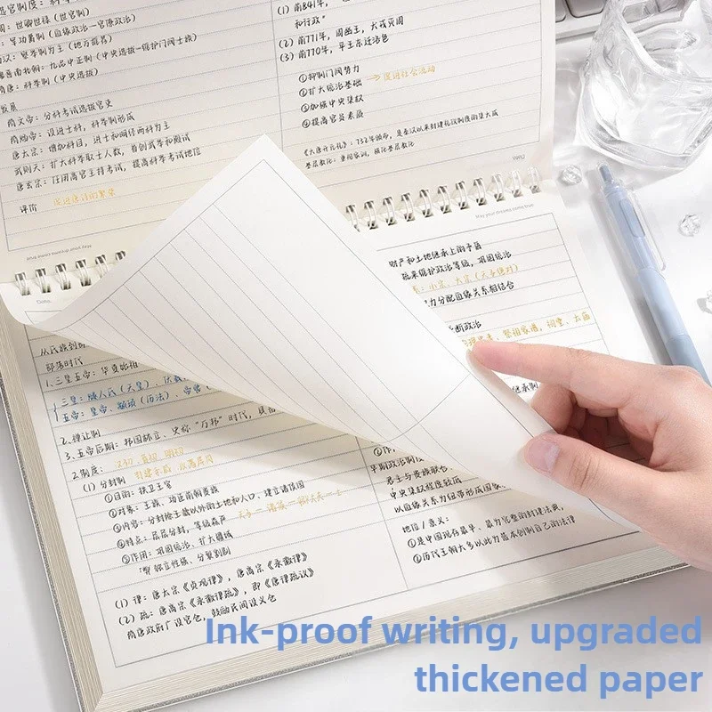 120 pagine 60 fogli 2 stili Lista delle cose da fare Notebook con linea/griglia ribaltabile superiore ispessita per studenti universitari e uso quotidiano in ufficio - immagine 3