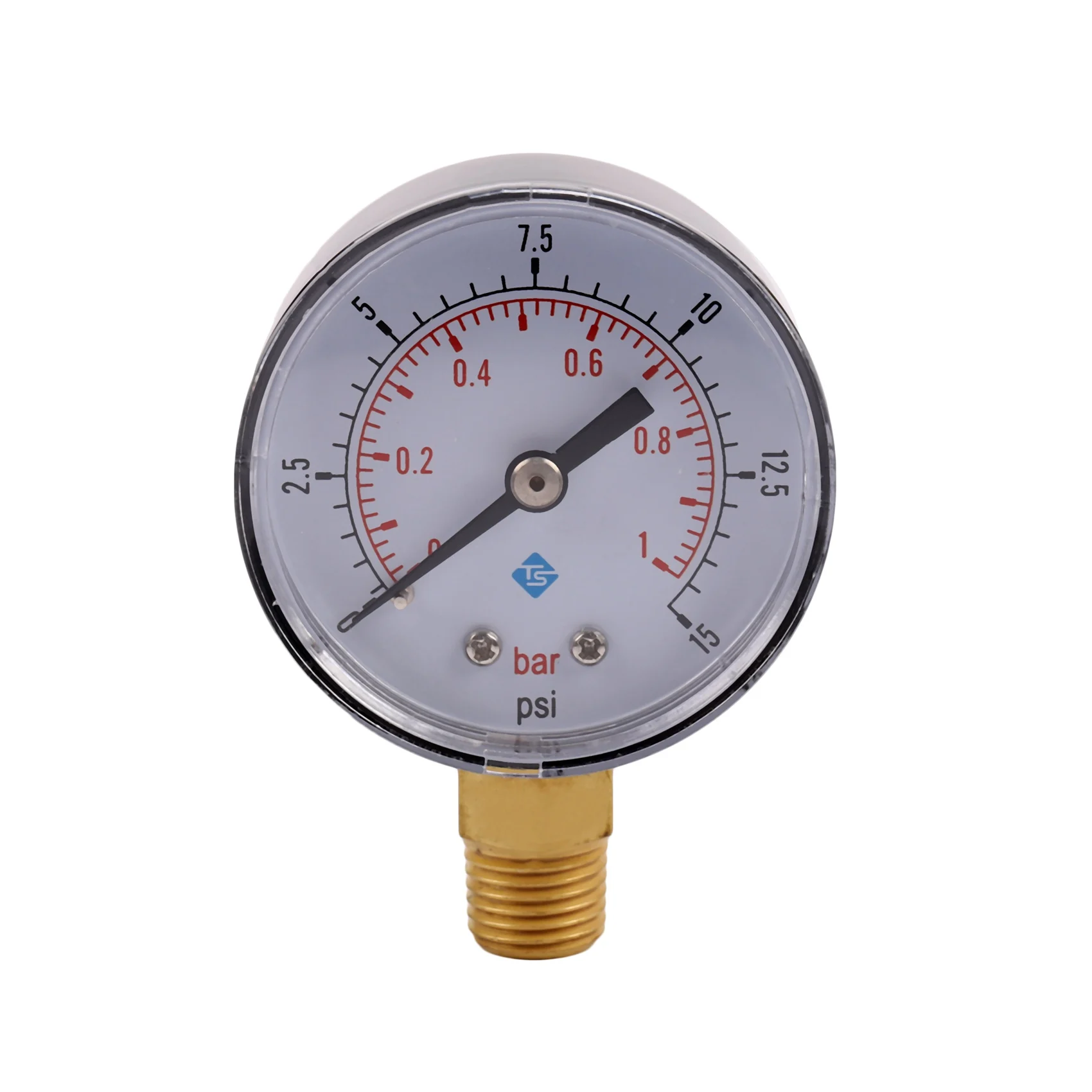 ABAN 0-1bar 50mm 수압 게이지 미터 1/4 인치 NPT 나사식 압력계 -50-15psi