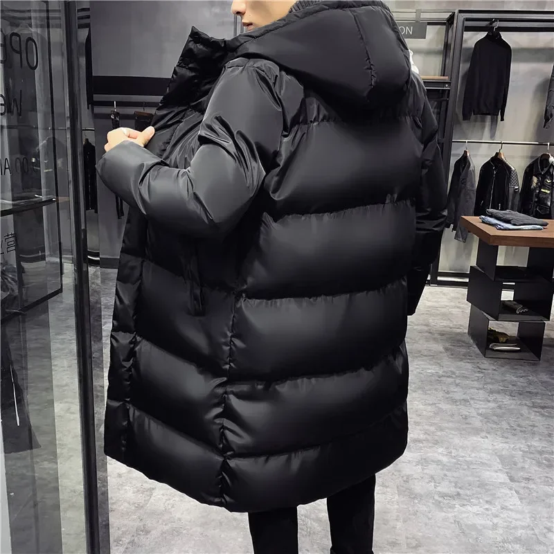 

Men Winter Parka Hooded Casual Long Down Cotton Jackets Coat High Quality Men Winter Thicker Warm Coats Jackets Plus Size M-5XL