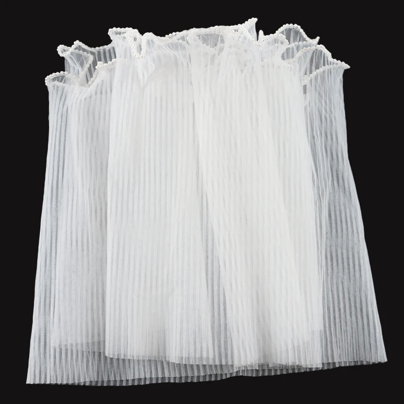 (4 Yards/bag)28cm Valentine's Day Wave Yarn Bouquet Packaging Pleated Mesh Lace Wedding Veil Holiday Party Decoration DIY Baking