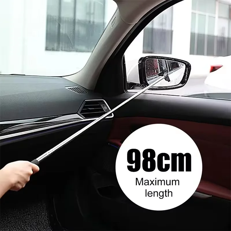 Window Wiper Window Tinting Squeegee Vinyl Squeegee Silicone Squeegee Silicone Scraper Window Tint Squeegee Rearview Mirror Wiper Retractable Handle Portable Rubber Squeegee Cleaning Tools Car Rearview Mirror Rain Remover For Vehicle