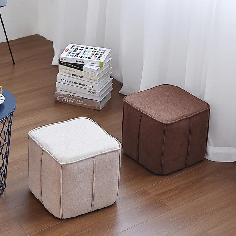 

Home Low Stool New Arrvial Fabric Tea Table Square Door Shoe Changing Stool For Living Room Bedroom muebles мебель для дома