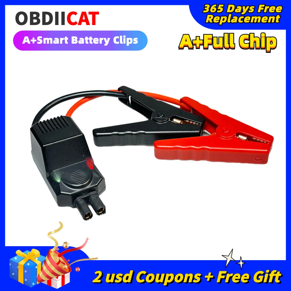 Smart Booster Cables Auto Emergency Car Battery Clip Clamp Accessories Wire Clip Red-black Clips For Jump Starter Power Bank