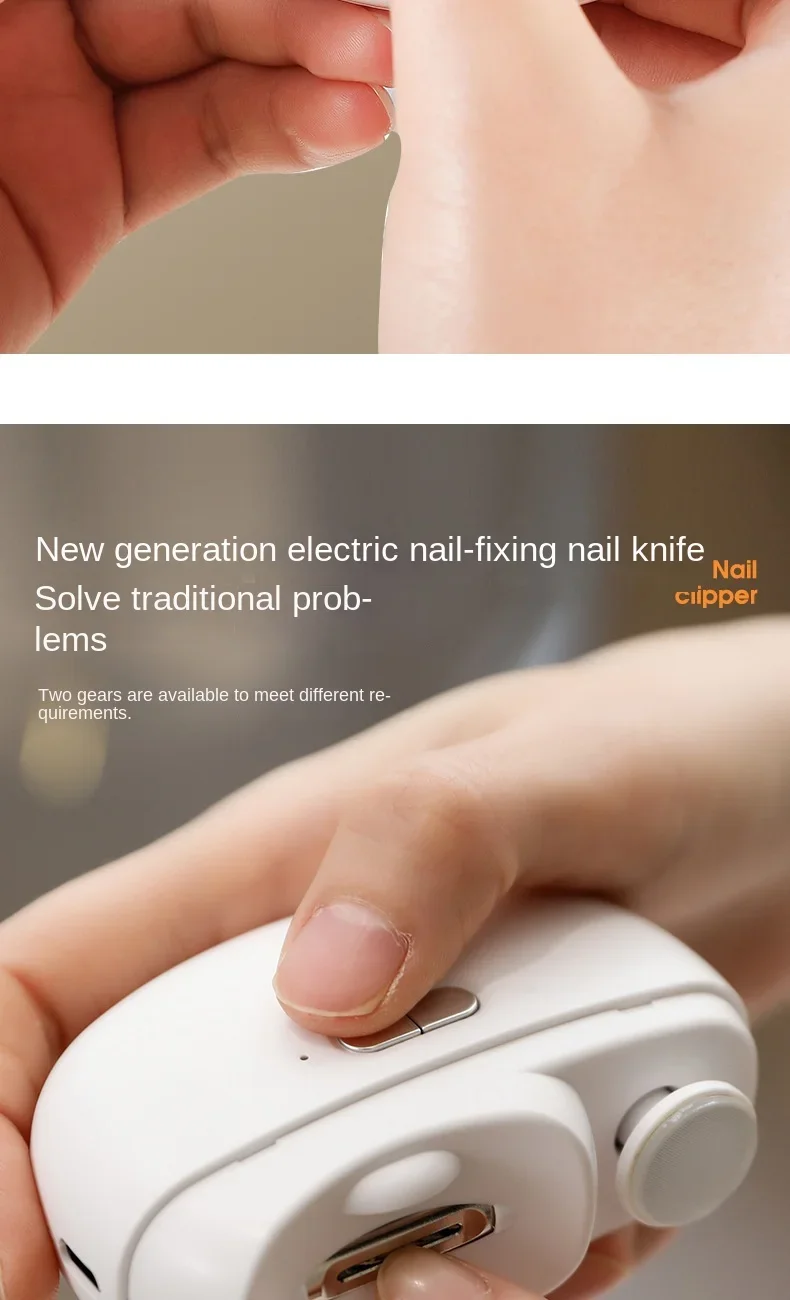 Description Picture 4 of itemElectric Automatic Nail Clipper with Light Fingernail Cutter and Polisher USB Rechargeable Safety Fingernail Trimmer for Baby