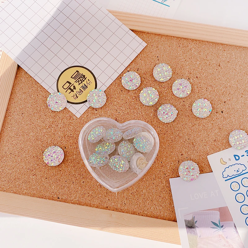 10pcs crystal Push Pins Thumb Thumbtack Board Pins Drawing Photo Wall Studs Office School Supplies Transparent push pins