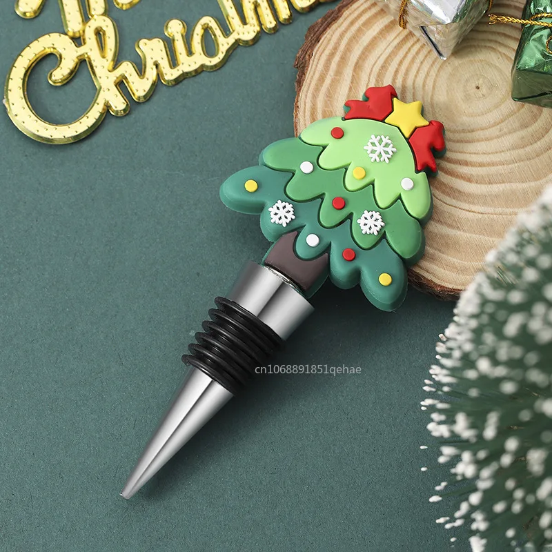 1pc Christmas Wine Stopper Silicone Wine Beverage Bottle Cap Leak Proof Sealed Fresh Wine Champagne Bottles Stopper Sealer