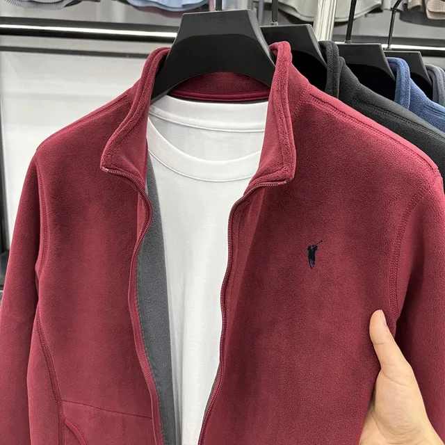 Sweat-shirt cardigan de marque haut de gamme pour hommes, nouveau créateur de mode, manteau en peluche brodé Paul, chaud et épais, veste décontractée, automne 2025 1