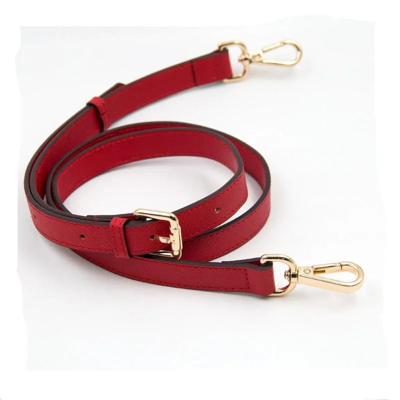 Saffiiano Calf Leather Shoulder Strap For Designer Women Handbag Tote Bag Purse Adjustable Carry Belt 1.8cm 1.2cm 20 Colors