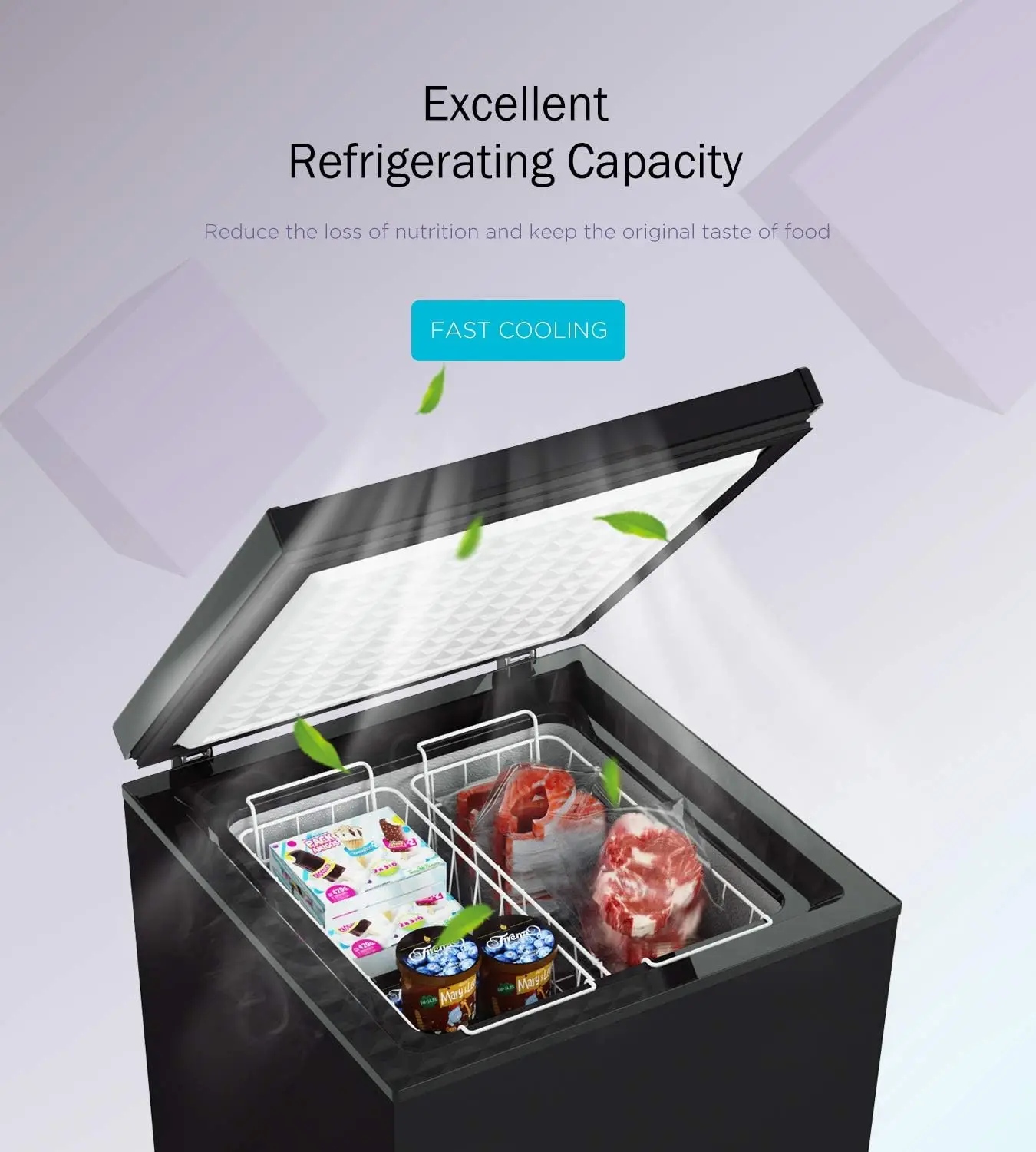 Chest Freezer Free-Standing Top Door Freezers 6.8℉ To -4℉ (Black 3.5 Cubic Feet) Best Storage Space Easy Temperature Regulation