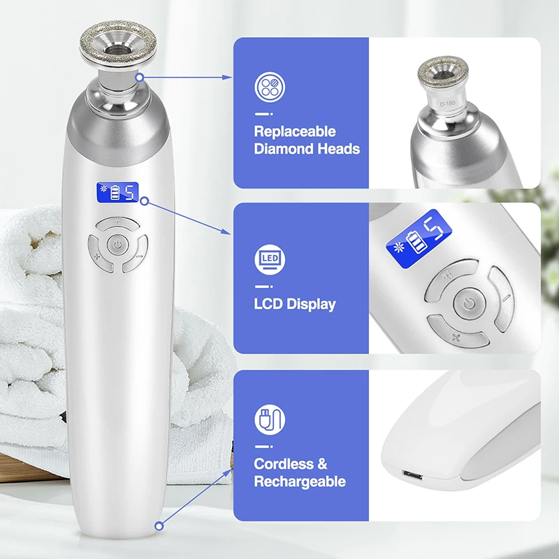 2025 Wireless Diamond Microdermabrasion Machine Blackhead Remover Vacuum Pore Cleaner Facial Skin Care Tool Face Beauty Device 5