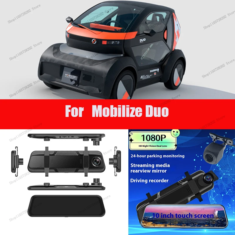 

For Mobilize Duo 4K WIFI GPS Car Dvr Mirror Dash CamDual Lens Dashcam Drive Recorder Stream RearView Mirror IPS Screen Camera