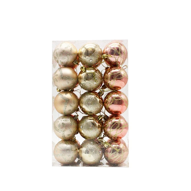 

6 см 30 рождественских шаров, яркий шар, рождественские украшения, украшение для рождественской елки, шар, ведро