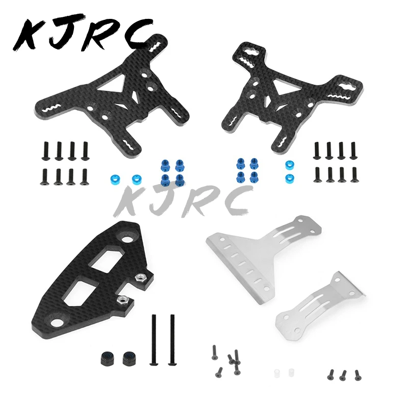 

KJRCCarbon Fiber Bumper Plate Shock Tower Chassis Armor Protector for Tamiya XV02 XV-02 Pro 58707 1/10 RC Car Upgrades Parts