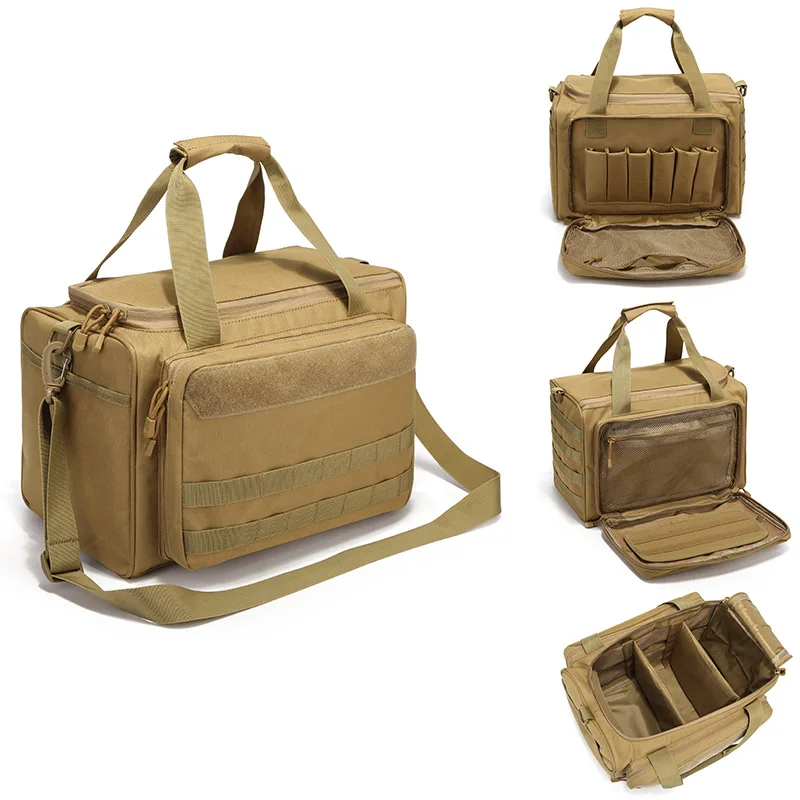 Tactical Training Bag Molle System Hunting Accessory 600D Waterproof Gun Shooting Range Bag Khaki Tool Bag Camping 279 large capacity waterproof backpack multipurpose slr camera shoulders bag for men and women khaki