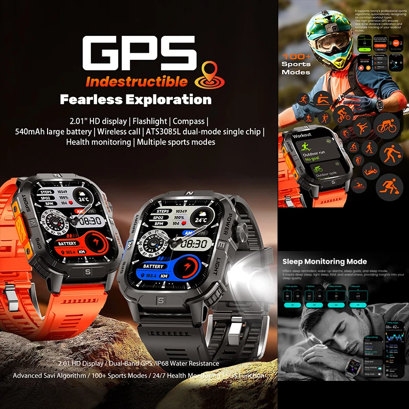Premium HD Screen Smart Watch with Advanced Positioning and Sport Tracking