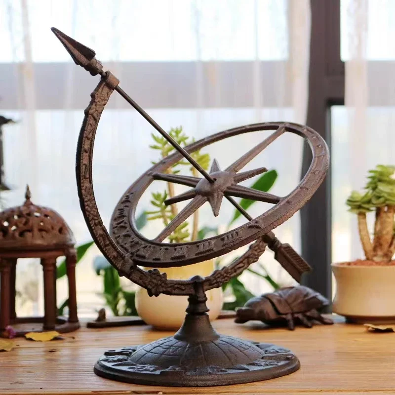 hand made antique cast iron sundial for home garden decoration vintage sundial