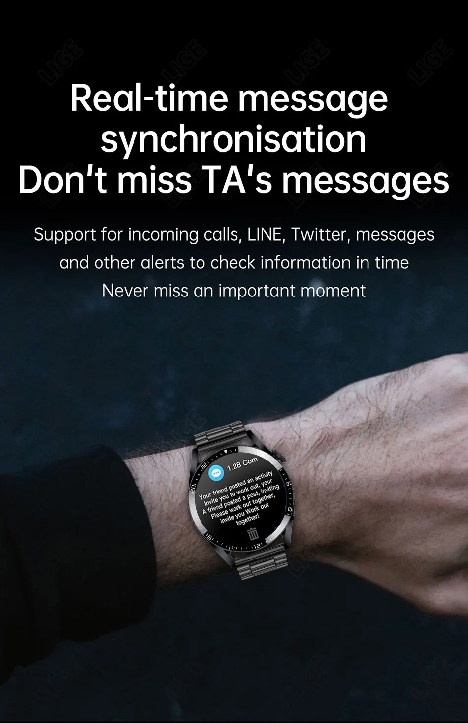 LIGE Bluetooth Calls Smart Watch Men Dialing Receive Phone Calls Sports Pedometer Calorie Consumption Smartwatch Man Bracelet