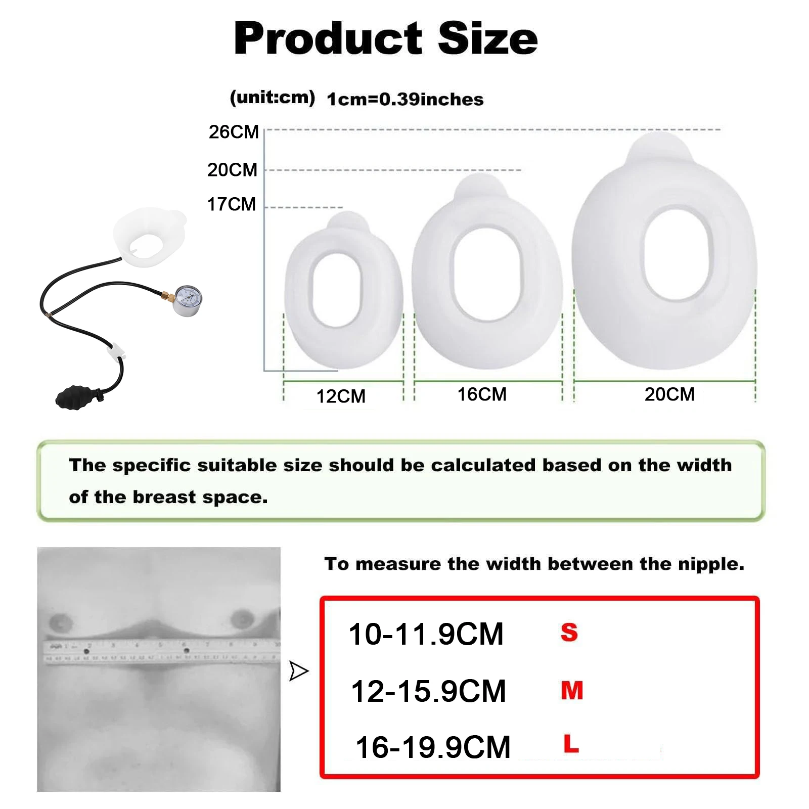 Pectus Excavatum Vacuum Bell - Pectus Excavatum Orthosis Brace,Physical Correction,Washable,with Pressure Gauge 4