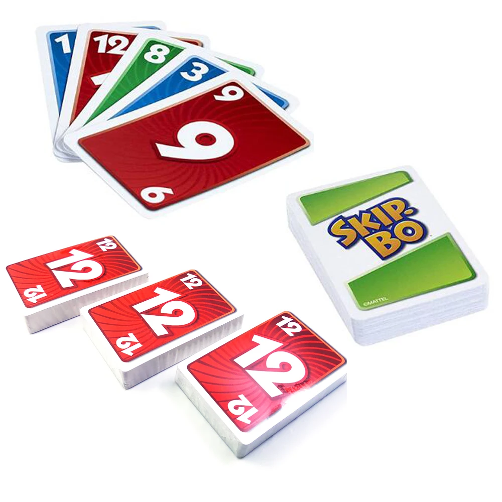 Mattel Games UNO:SKIP BO Card Game Multiplayer UNO Card Game Family Party Games Toys Kids Christmas Toy Gift collectible card game toy