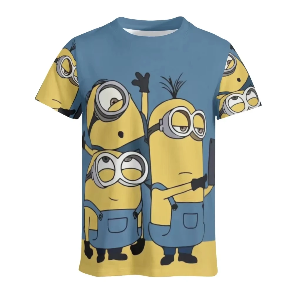 M-المنينز مطبوعة تي شيرت الرجال النساء الصيف س الرقبة قصيرة الأكمام تي شيرت الكرتون الرجال النساء القطن مضحك القمم ملابس كاجوال