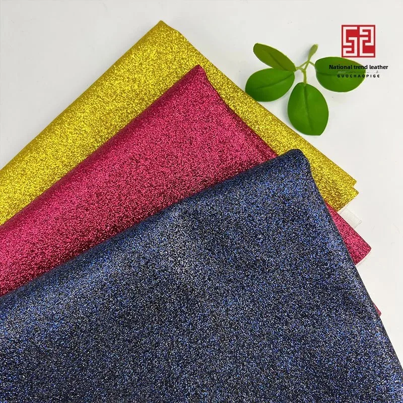 Environmentally Friendly PU Leather Glitter Fabric Non-Shedding Toy Jewelry Stage Shoe Material Easy to Use in Children's Crafts